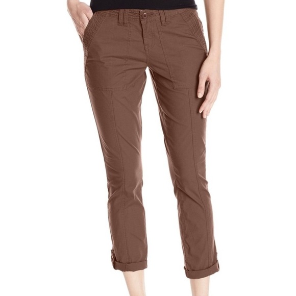 Prana Mari Capri Crop Pants Brown Outdoor Hiking Active‎ Women’s 12 W41170059 - Picture 1 of 12